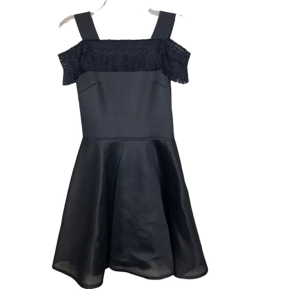 David Charles Black Label Fringe Cold Shoulder Dress - Picture 1 of 5